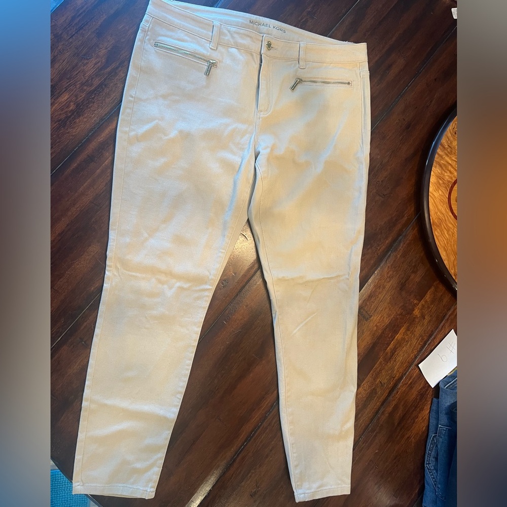 Michael Kors Beige Pants with Gold Accents